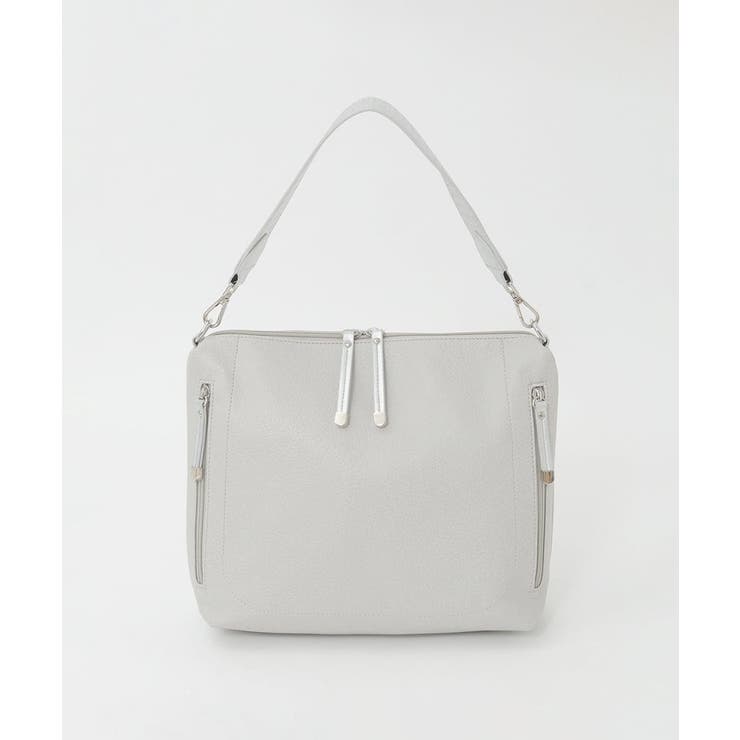 ライトグレー×シルバー | [2WAY]合成皮革パンチングワンショルダースクエアバッグ | MK MICHEL KLEIN BAG