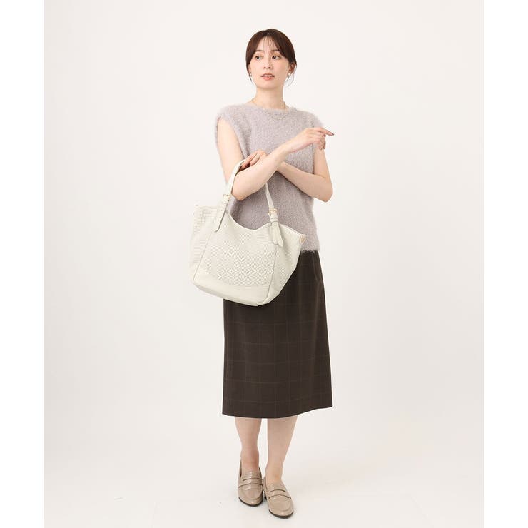 [2WAY/500g以下の軽量]ベルトデザインパンチングトート | MK MICHEL KLEIN BAG | 詳細画像21 