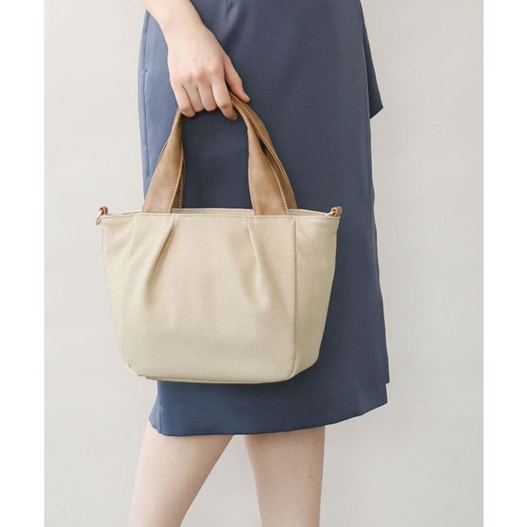 アイボリー×ブラウン | [2WAY/軽量]コンパクトオープンスクエアバッグ | MK MICHEL KLEIN BAG