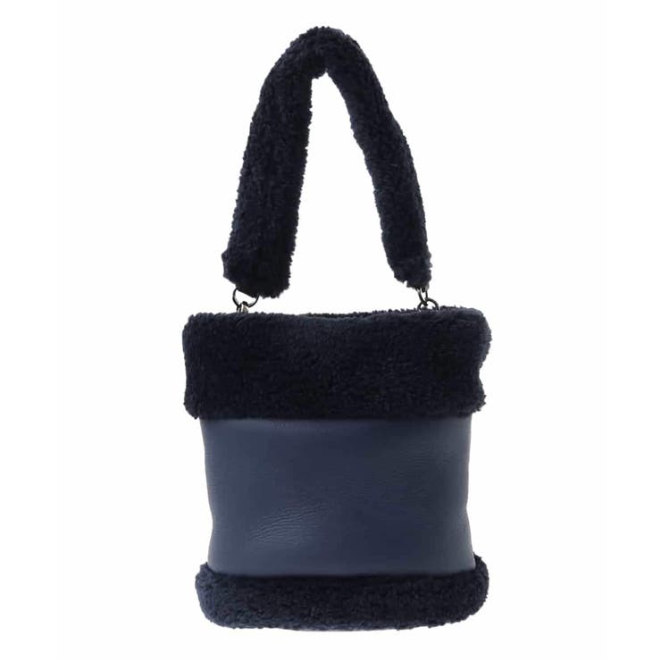 ネイビー | [2WAY]合成皮革ミニバケツバッグ | MK MICHEL KLEIN BAG