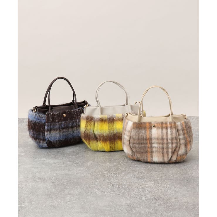 [2WAY]ニュアンスチェックラウンドトートバッグ | MK MICHEL KLEIN BAG | 詳細画像18 