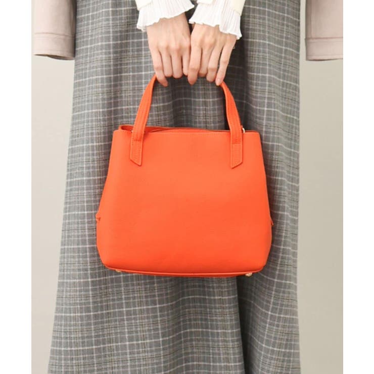 オレンジ | [2WAY]スクエアコンパクトトートバッグ | MK MICHEL KLEIN BAG