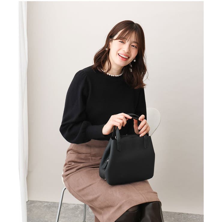 ブラック | [2WAY]スクエアコンパクトトートバッグ | MK MICHEL KLEIN BAG