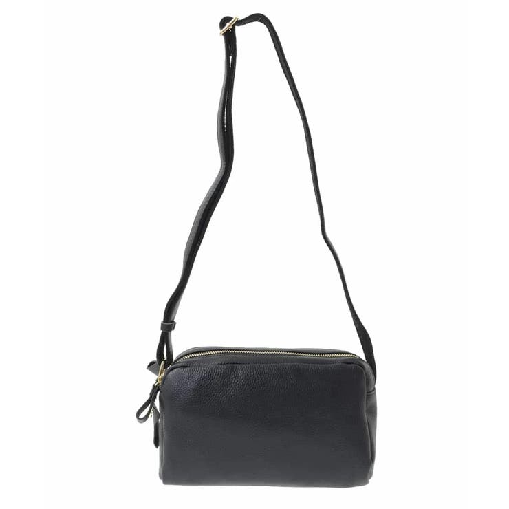 ブラック | ダブルファスナーカウレザーショルダーバッグ | MK MICHEL KLEIN BAG