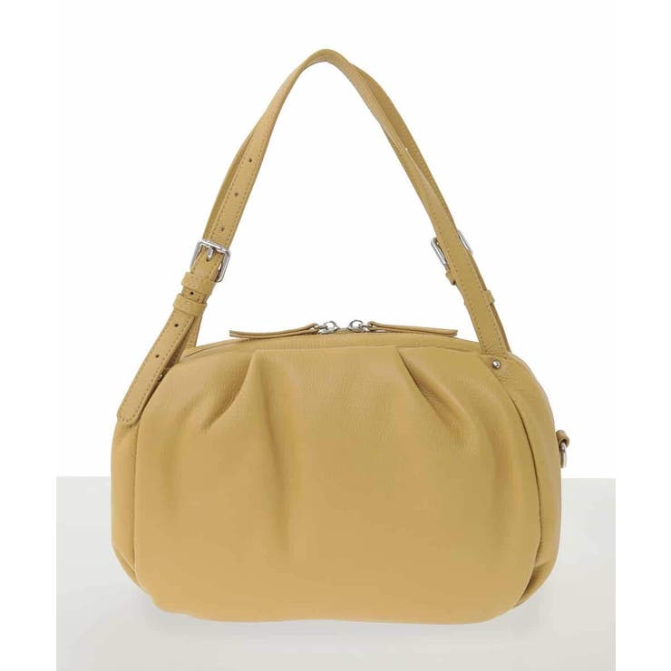 マスタード | [2WAY]カウレザーベルトハンドルトートバッグ | MK MICHEL KLEIN BAG