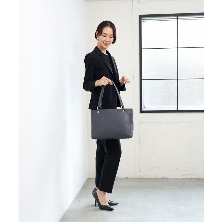[2WAY/A4収納可]メタルポイント牛革トートバッグ | MK MICHEL KLEIN BAG | 詳細画像15 