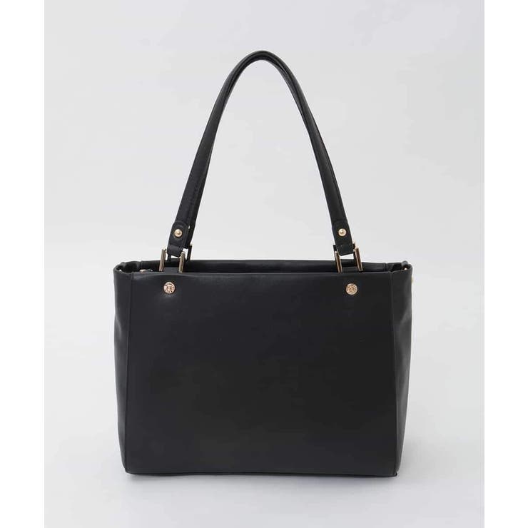 ブラック | [2WAY/A4収納可]メタルポイント牛革トートバッグ | MK MICHEL KLEIN BAG