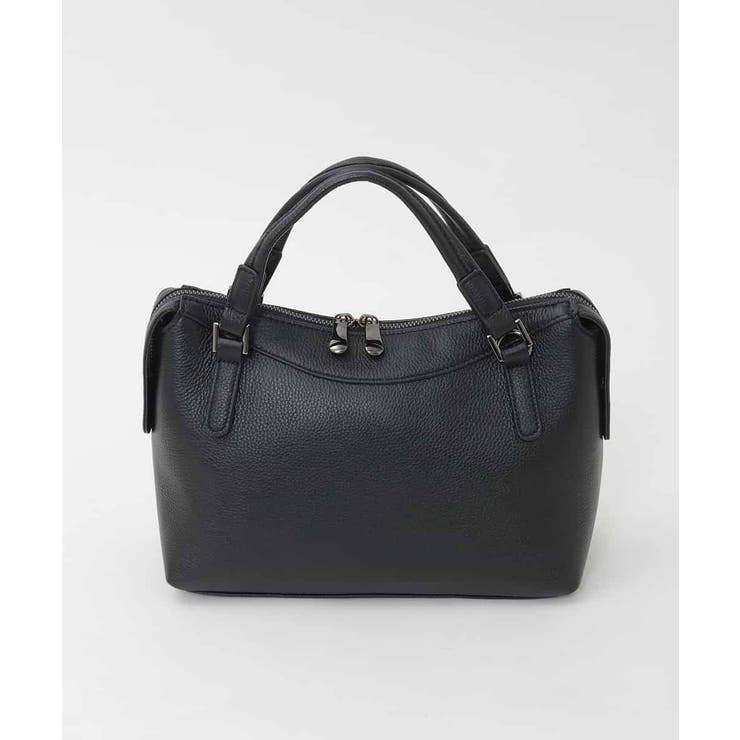 ブラック | [2WAY/軽量]ダブルジップレザーコンパクトバッグ | MK MICHEL KLEIN BAG