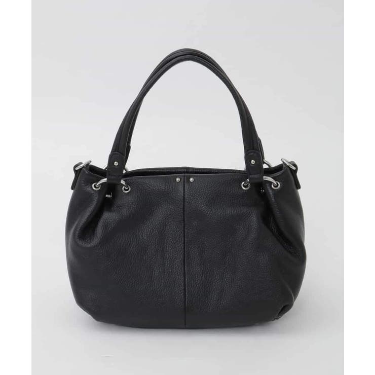 ブラック | [2WAY]リングデザイン牛革コンパクトトート | MK MICHEL KLEIN BAG