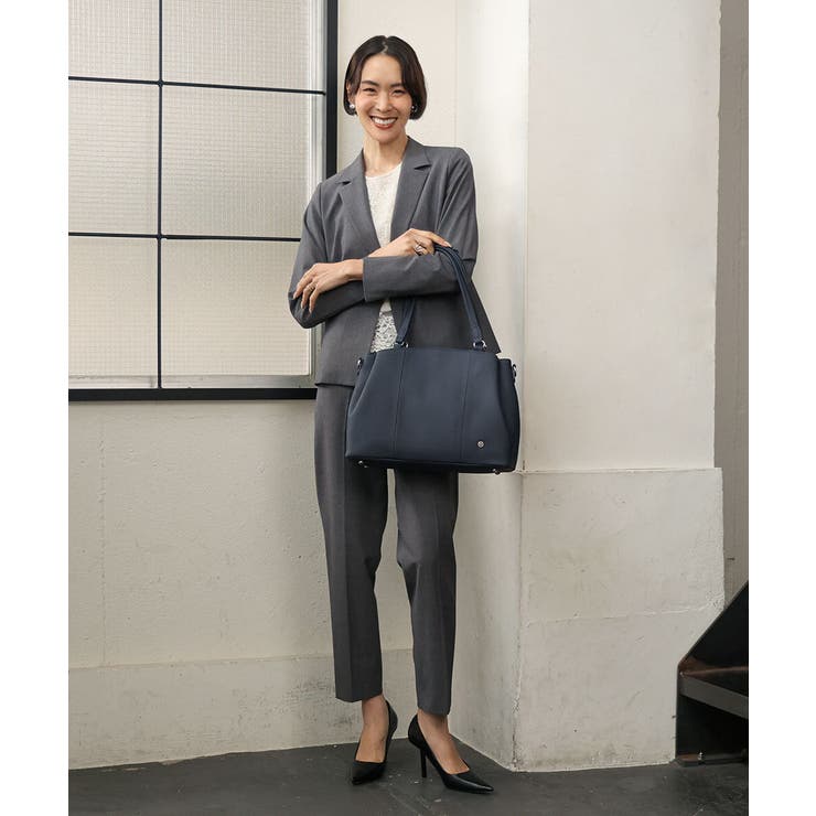 [2WAY/A4収納可]サークルメタルデザイン牛革トートバッグ | MK MICHEL KLEIN BAG | 詳細画像14 