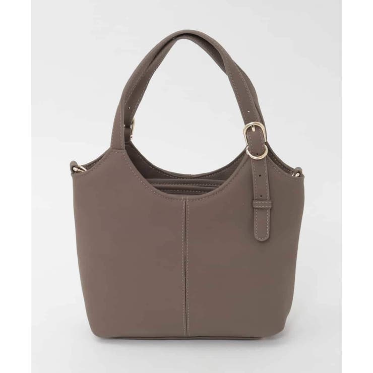 ベージュ | [2WAY]ベルトデザインレザーミニトート | MK MICHEL KLEIN BAG