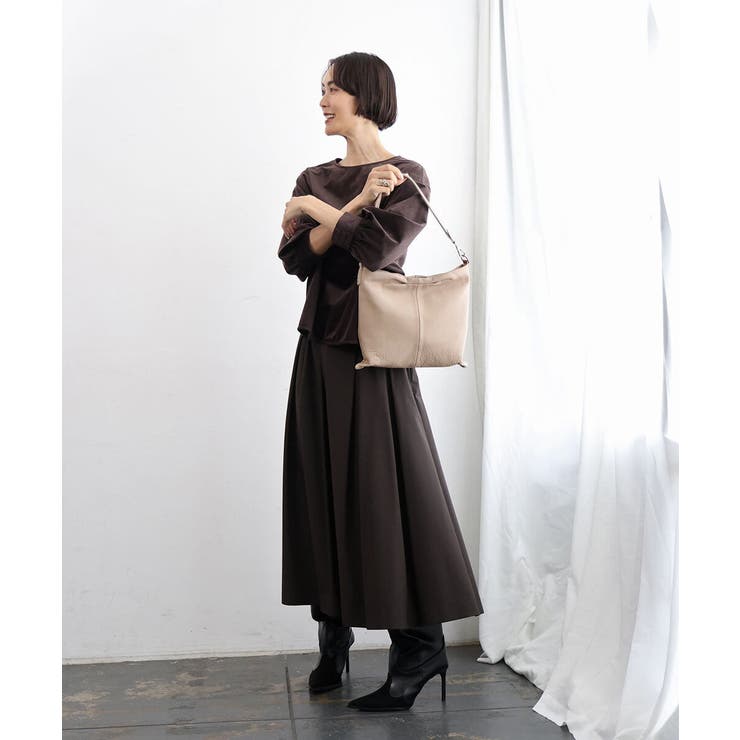 [2WAY]タックデザイン牛革スクエアショルダーバッグ | MK MICHEL KLEIN BAG | 詳細画像13 