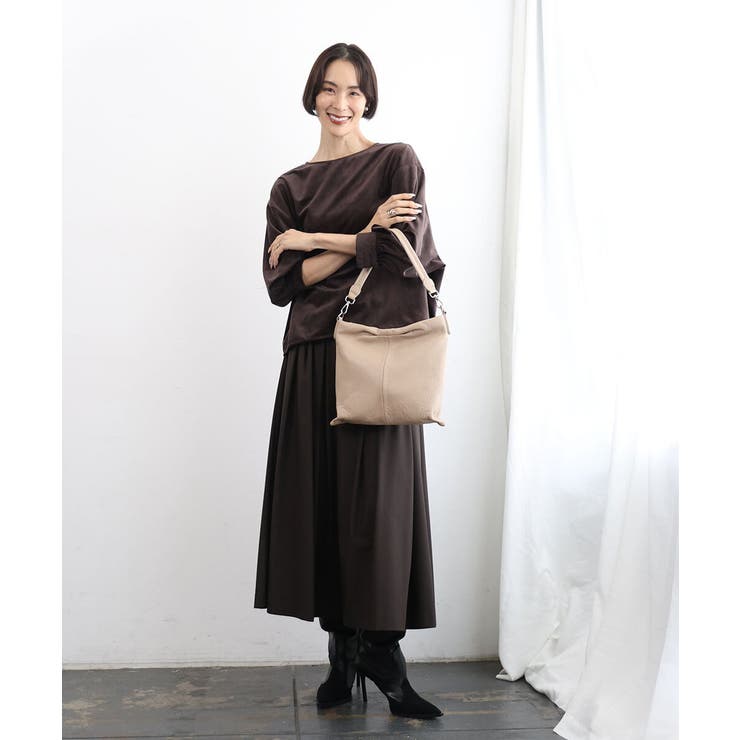 [2WAY]タックデザイン牛革スクエアショルダーバッグ | MK MICHEL KLEIN BAG | 詳細画像14 