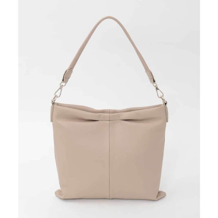 ベージュ | [2WAY]タックデザイン牛革スクエアショルダーバッグ | MK MICHEL KLEIN BAG