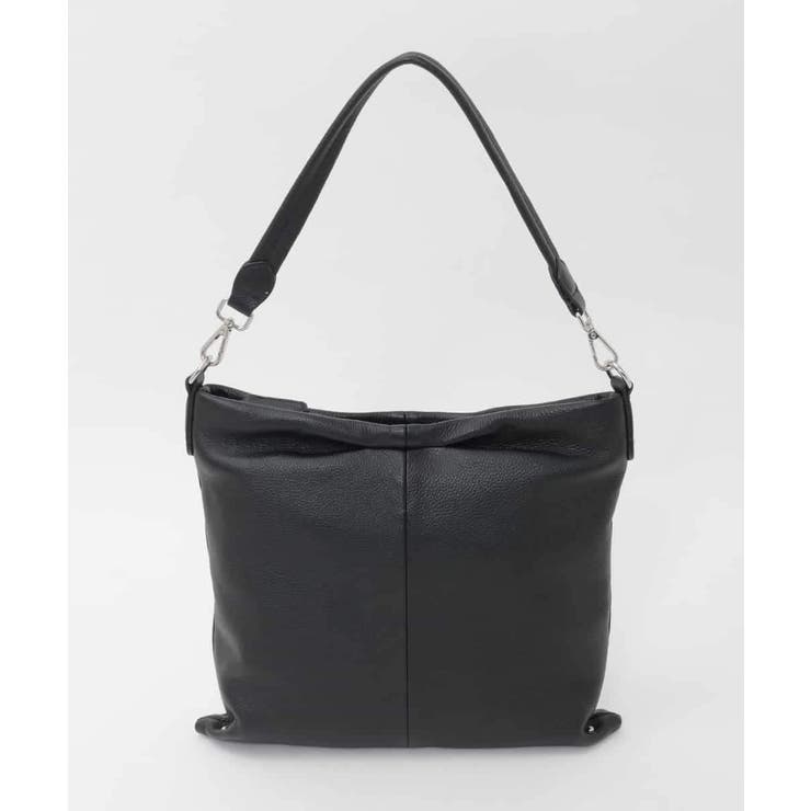 ブラック | [2WAY]タックデザイン牛革スクエアショルダーバッグ | MK MICHEL KLEIN BAG