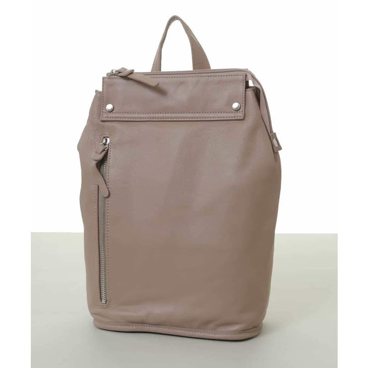 ベージュ | [A4収納可]レザースクエアデザインリュック | MK MICHEL KLEIN BAG