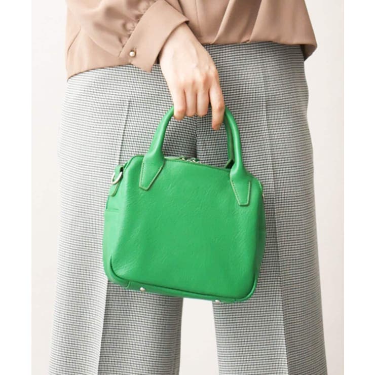 グリーン | [2WAY]カウレザースクエアミニトートバッグ | MK MICHEL KLEIN BAG