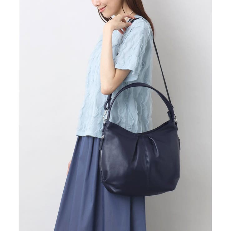 ネイビー | [2WAY]カウレザーワンハンドルバッグ | MK MICHEL KLEIN BAG