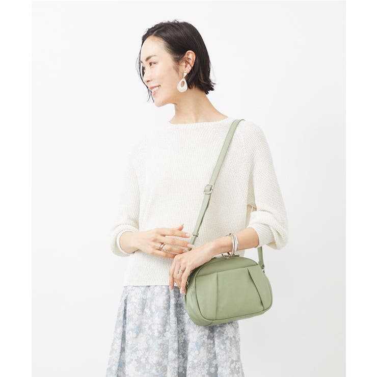 グリーン | タックポイントラウンドショルダーバッグ | MK MICHEL KLEIN BAG