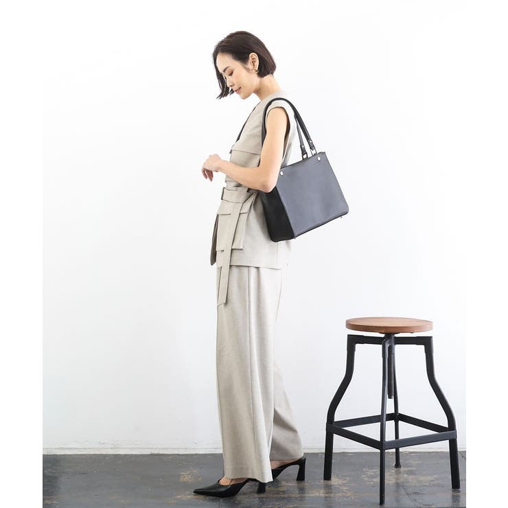 [2WAY/A4収納可]メタルポイント牛革トートバッグ | MK MICHEL KLEIN BAG | 詳細画像14 