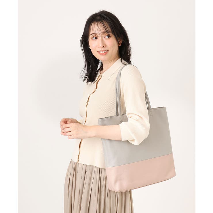 [A4収納可]バイカラーデザイン牛革トートバッグ | MK MICHEL KLEIN BAG | 詳細画像16 