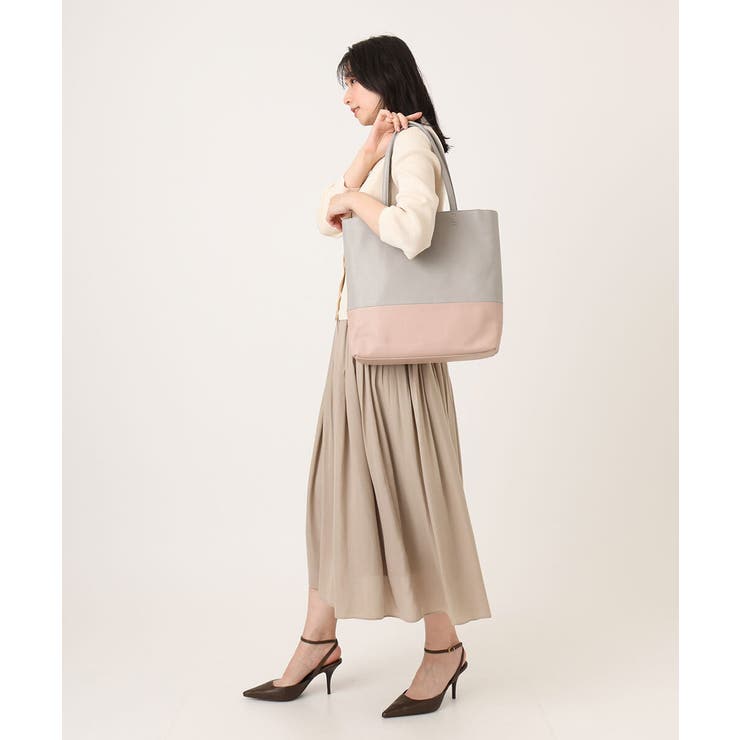 [A4収納可]バイカラーデザイン牛革トートバッグ | MK MICHEL KLEIN BAG | 詳細画像17 