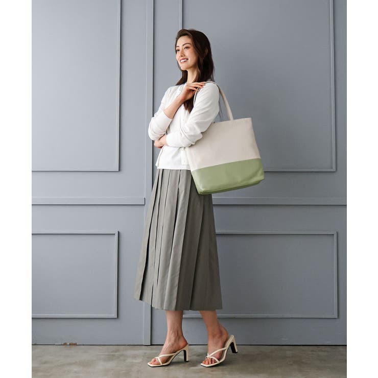 [A4収納可]バイカラーデザイン牛革トートバッグ | MK MICHEL KLEIN BAG | 詳細画像19 