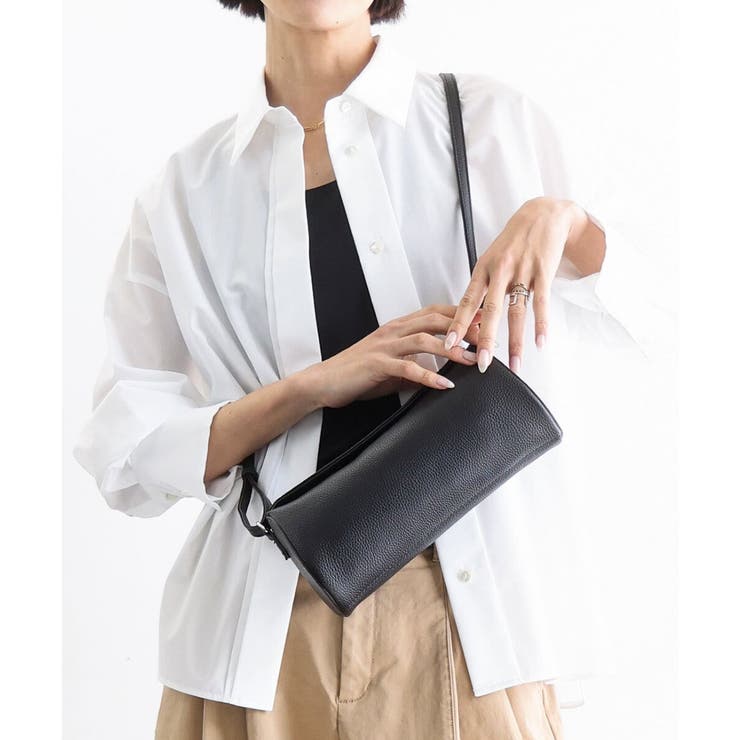 ブラック | [300g以下の軽量]カウレザーシリンダーバッグ | MK MICHEL KLEIN BAG