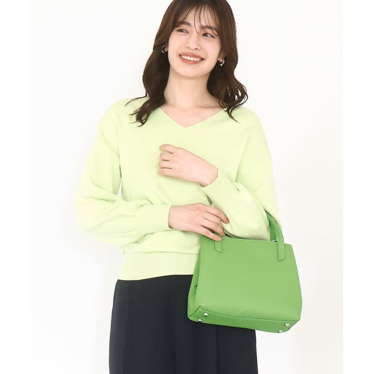 グリーン | [2WAY]スクエアコンパクトトートバッグ | MK MICHEL KLEIN BAG