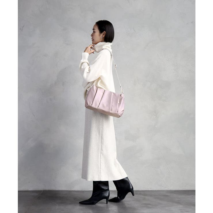[2WAY/500g以下の軽量]タックデザインワンショルダーバッグ | MK MICHEL KLEIN BAG | 詳細画像18 