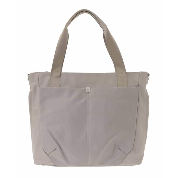 ライトグレー | [撥水/2WAY]多機能ポケットビッグスクエアバッグ | MK MICHEL KLEIN BAG