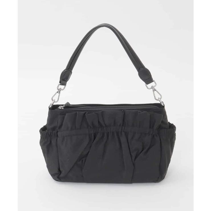 ブラック | [2WAY]フリルギャザーコンパクトショルダーバッグ | MK MICHEL KLEIN BAG