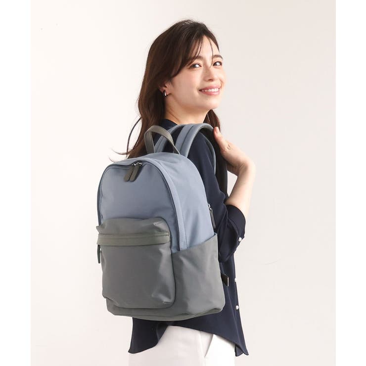 ブルーグレー | [軽量/A4収納可]異素材ジョイントナイロンリュックサック | MK MICHEL KLEIN BAG