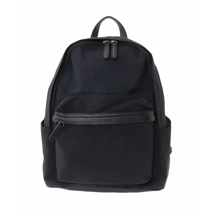 ブラック | [軽量/A4収納可]異素材ジョイントナイロンリュックサック | MK MICHEL KLEIN BAG