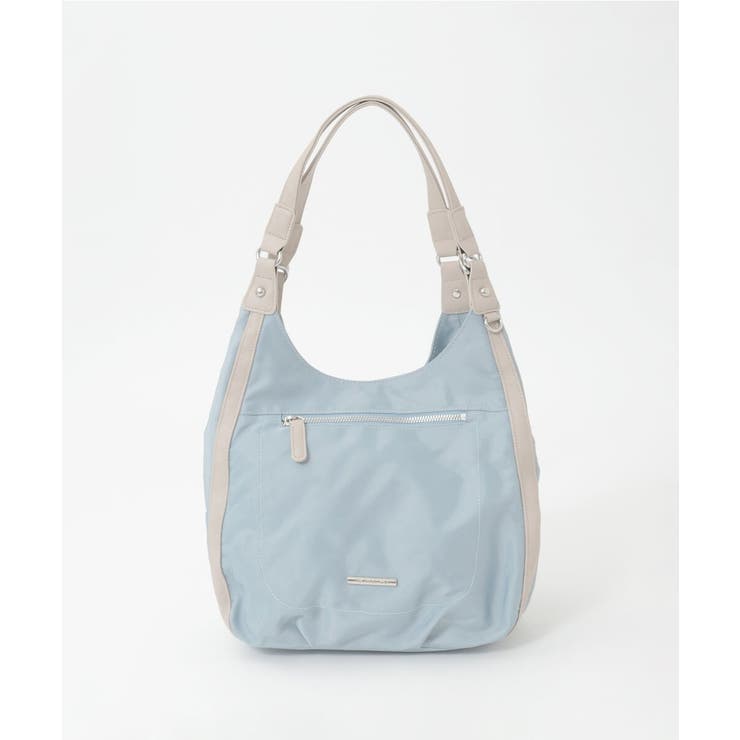 ライトブルー | [2WAY]異素材ジョイントラウンドナイロントート | MK MICHEL KLEIN BAG