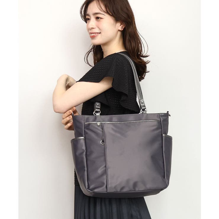 [2WAY/A4収納可]多機能ポケットナイロントートバッグ | MK MICHEL KLEIN BAG | 詳細画像1 