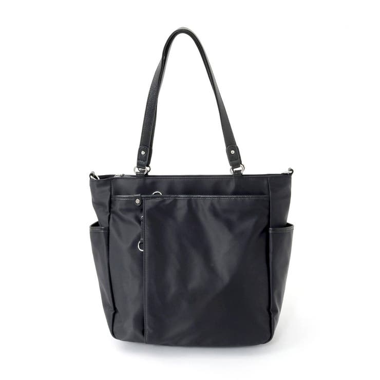 ブラック | [2WAY/A4収納可]多機能ポケットナイロントートバッグ | MK MICHEL KLEIN BAG