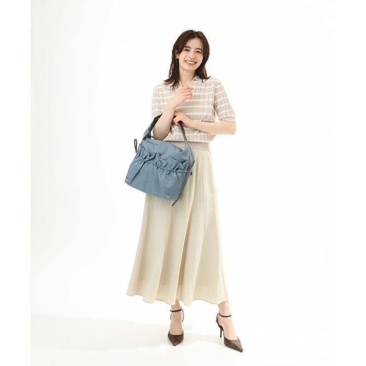 [2WAY/A4収納可]ギャザーポケットナイロンデザインバッグ | MK MICHEL KLEIN BAG | 詳細画像16 