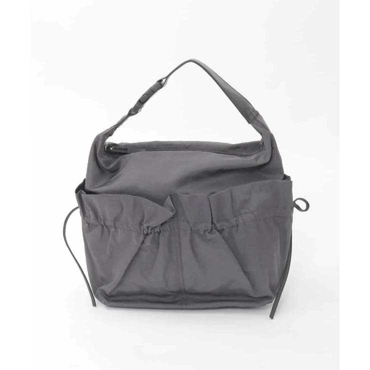 ダークグレー | [2WAY/A4収納可]ギャザーポケットナイロンデザインバッグ | MK MICHEL KLEIN BAG