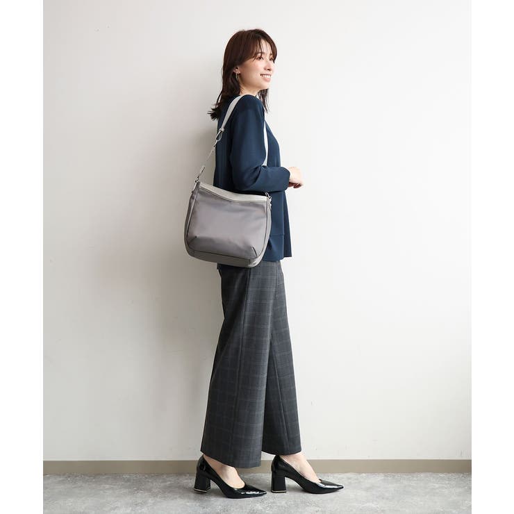 [撥水/軽量]ラウンドデザインレザーナイロンショルダー | MK MICHEL KLEIN BAG | 詳細画像20 