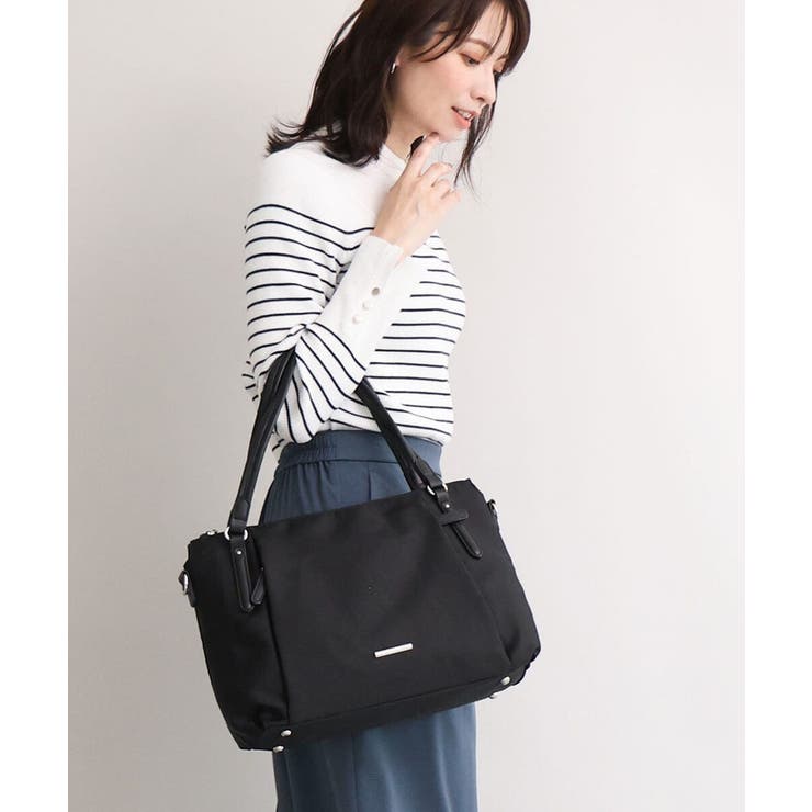 ブラック | [2WAY/撥水/A4収納可]牛革ジョイントデザイントートバッグ | MK MICHEL KLEIN BAG