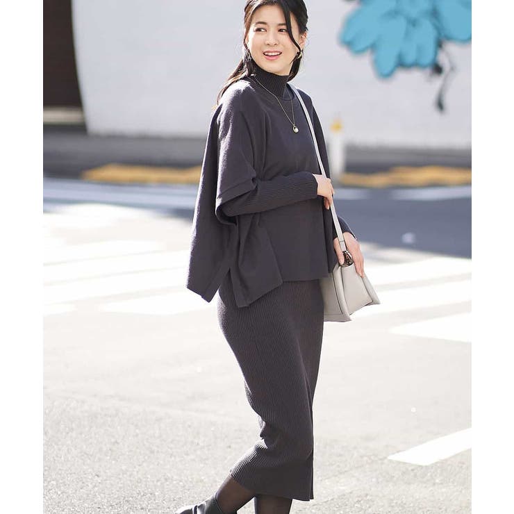 洗える ピリングしにくい ポンチョトップス ハイネックワンピース 品番 Itkw Ofuon オフオン のレディースファッション通販 毎日送料無料 Shoplist ショップリスト