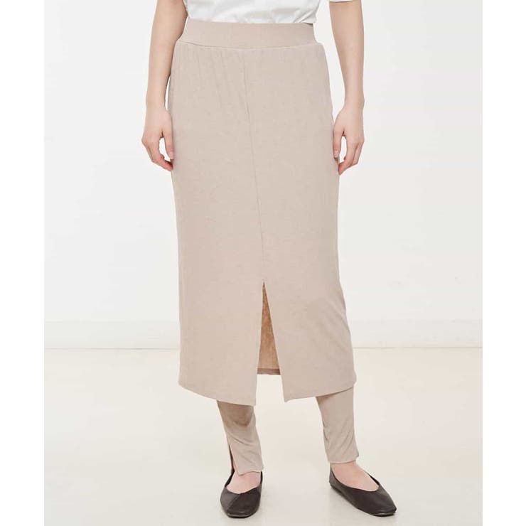 ベージュ | 【洗える】レギンス付レイヤードスカート | OFUON