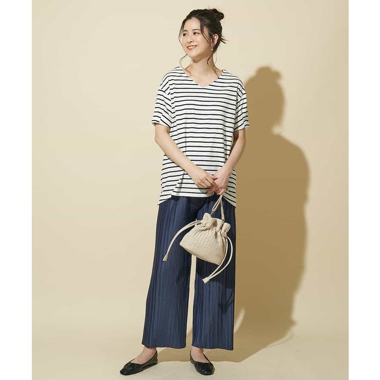 コクーンシルエットボーダーカットソー | OFUON | 詳細画像16 