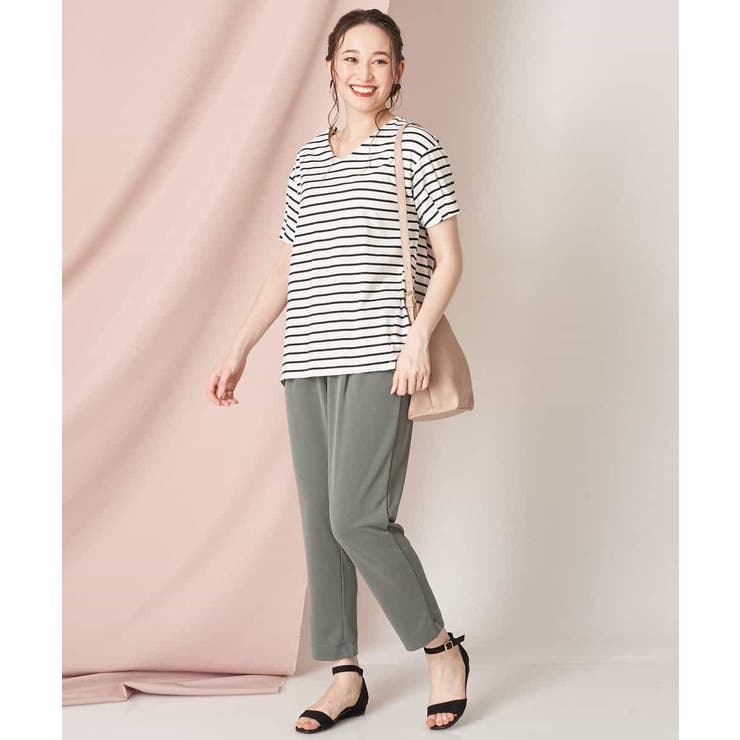 コクーンシルエットボーダーカットソー | OFUON | 詳細画像20 