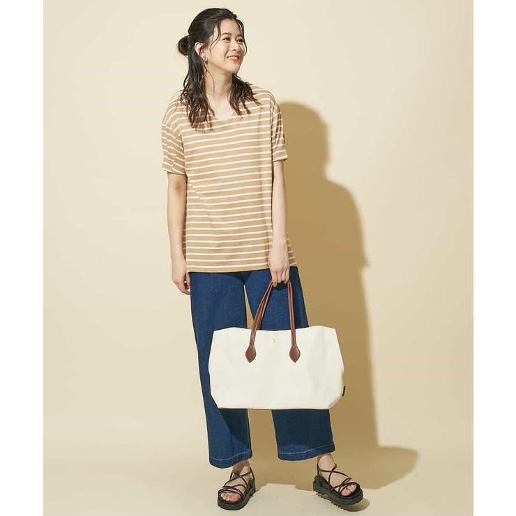 コクーンシルエットボーダーカットソー | OFUON | 詳細画像25 