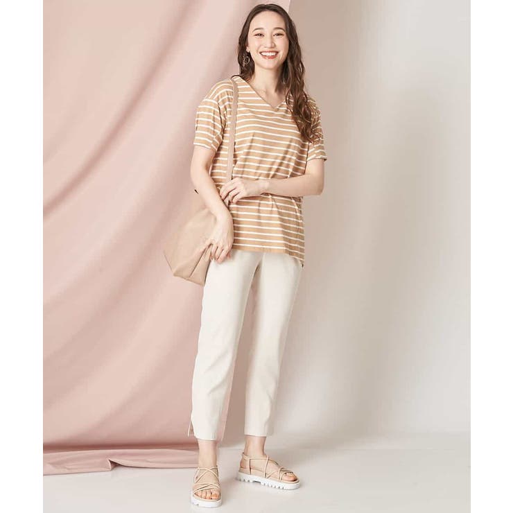 コクーンシルエットボーダーカットソー | OFUON | 詳細画像28 