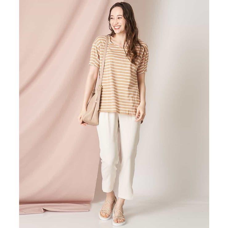 コクーンシルエットボーダーカットソー | OFUON | 詳細画像29 