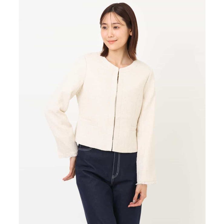 [セットアップ対応]ラメツイードノーカラージャケット | OFUON | 詳細画像19 