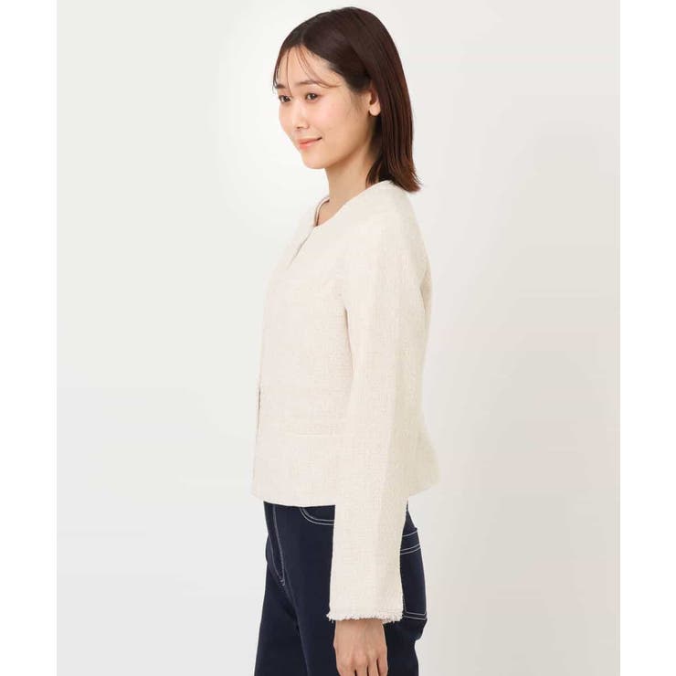 [セットアップ対応]ラメツイードノーカラージャケット | OFUON | 詳細画像20 